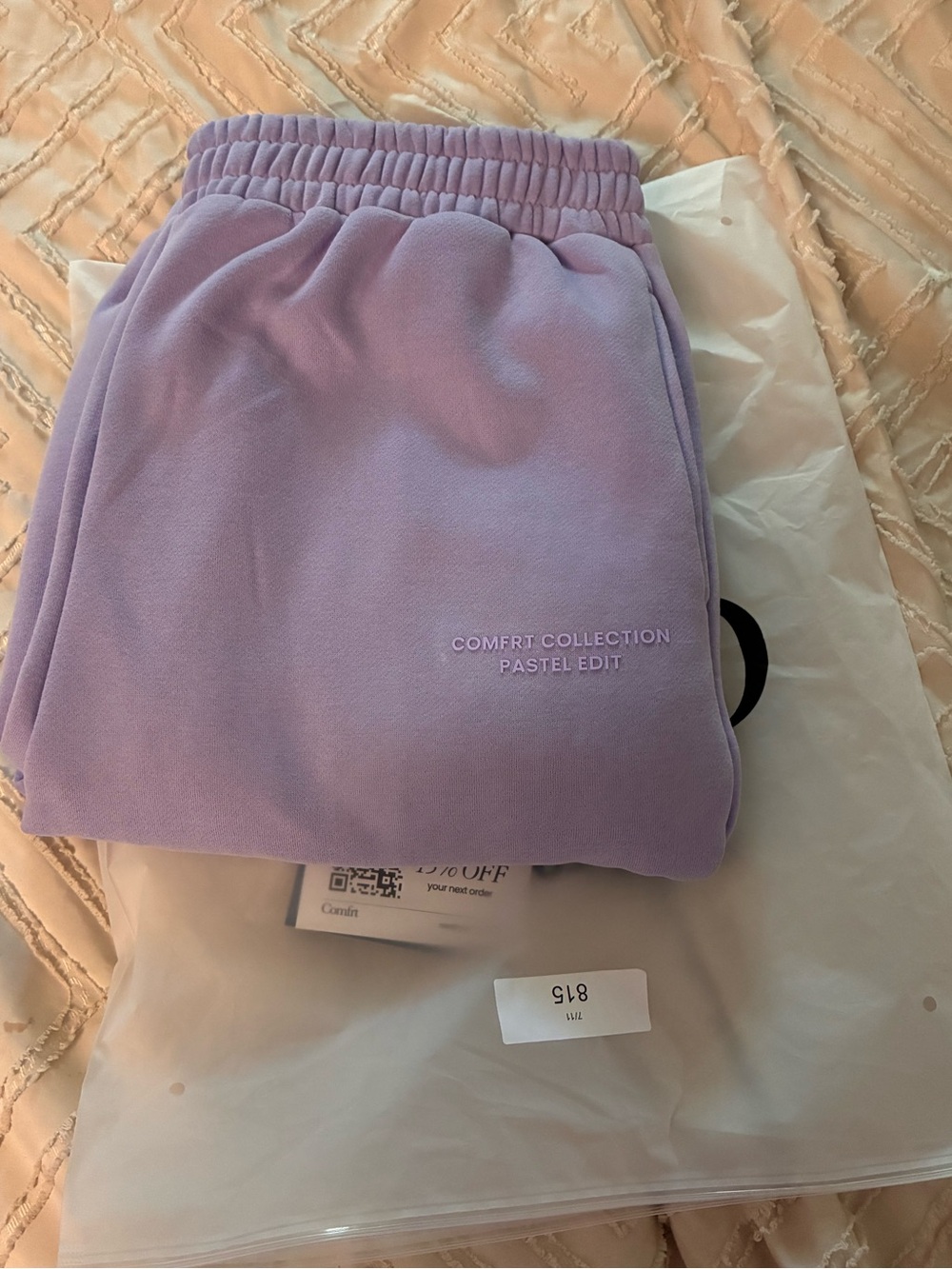 Comfrt Pastel Sweatpants in Lavender Size XL - Picture 4 of 4